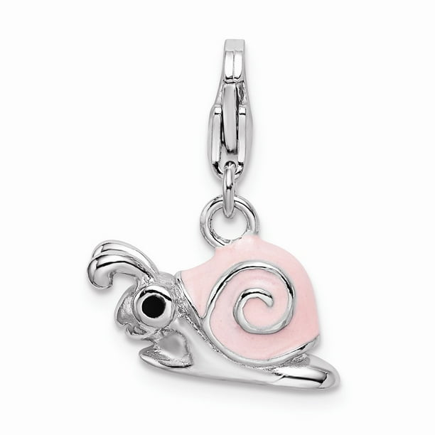 Sterling Silver Enameled 3-D Flower Flip Flop w/Lobster Clasp Charm Sterling Silver Enameled 3-D Flower Flip Flop w/Lobster Clasp Charm